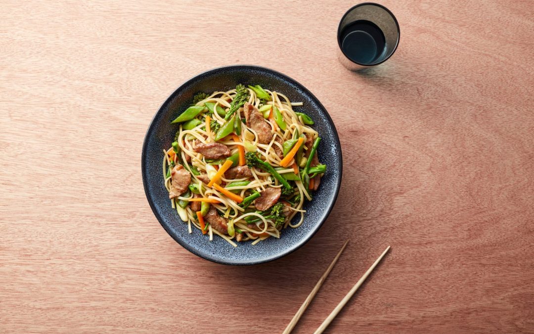 Welsh Lamb stir-fry with ginger and spring onions