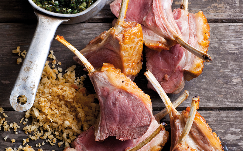 Racks of Welsh Lamb with laverbread sauce. Perfect for St. David's Day food!