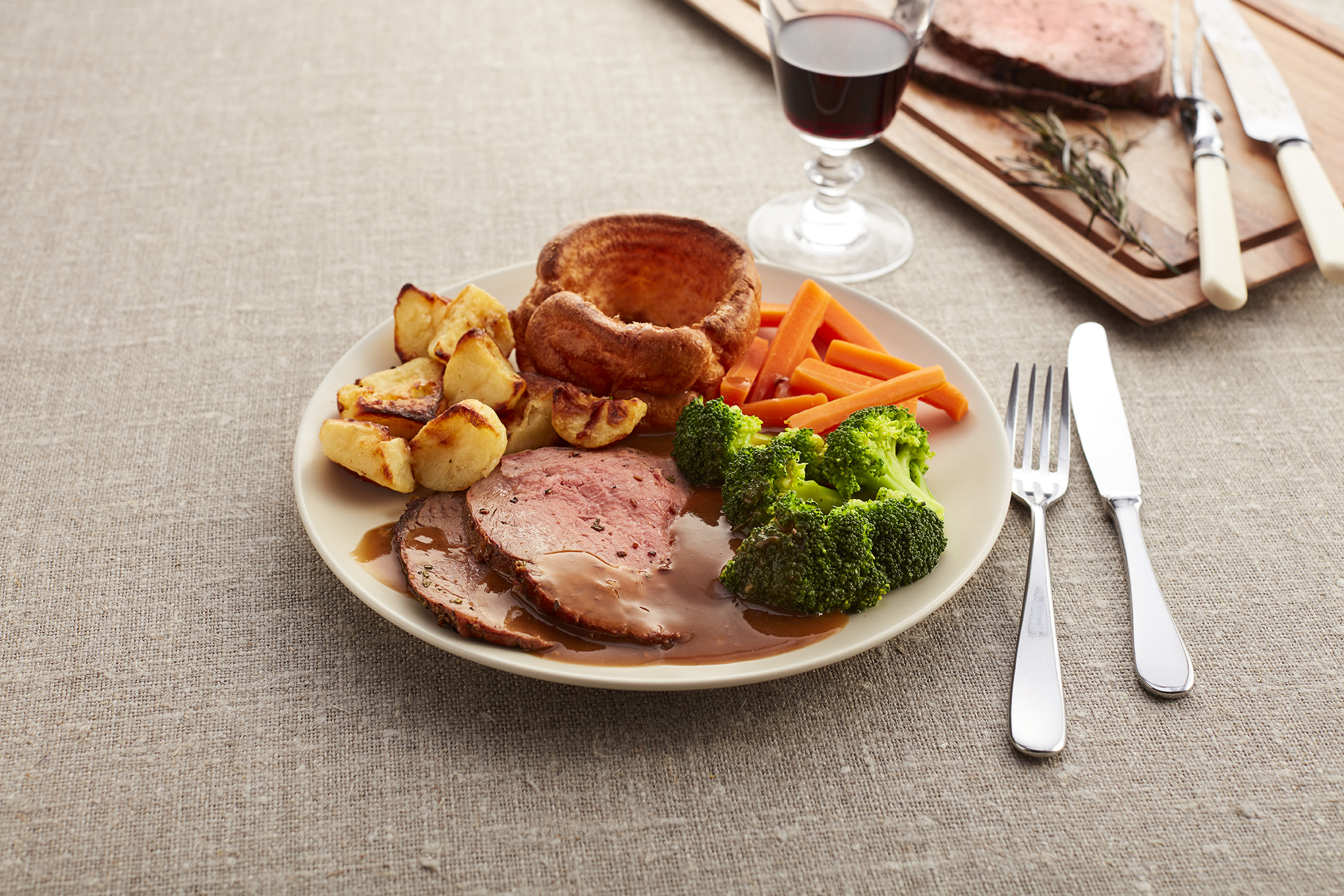 A traditional roast Welsh Beef Sunday dinner
