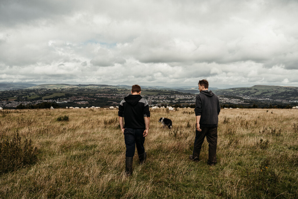 Photo taken up high on Garth Hill where the Williams family produce their Welsh Lamb, overlooking the surrounding area.
