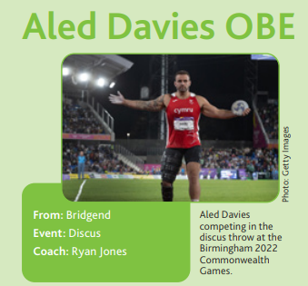 Welsh paralympics athlete Aled Davies OBE