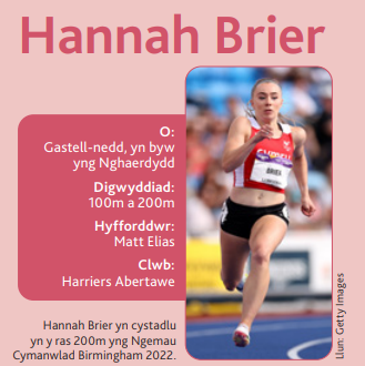 athletwraig cymraeg Hannah Brier