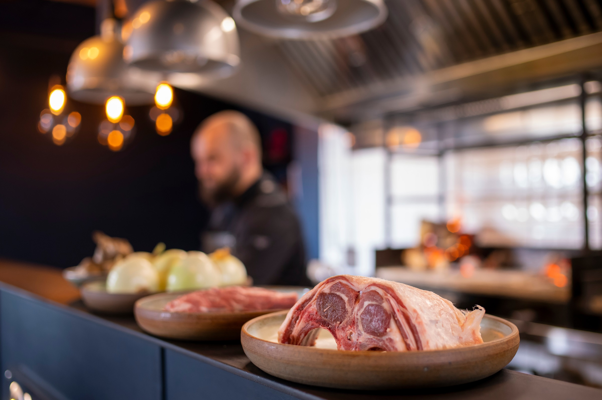 Chef Nathan Davies SY23 restaurant cooking Welsh Lamb dish 